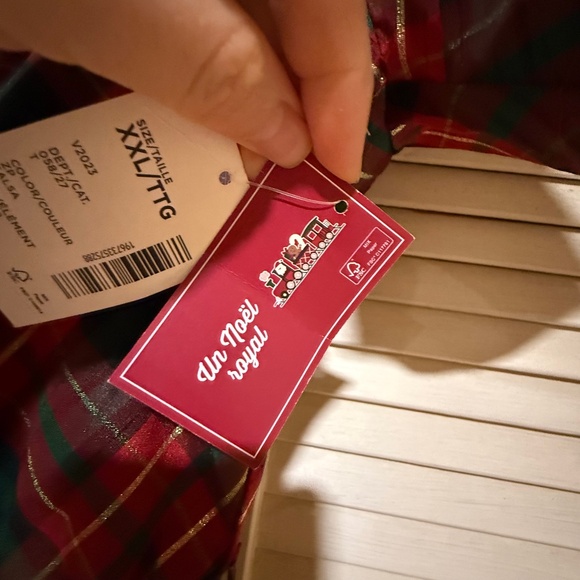 Gymboree Christmas Plaid Dupioni A-Line Wrap Midi Ruffle Dress Sz 2XL Adult 2963 - Picture 8 of 11